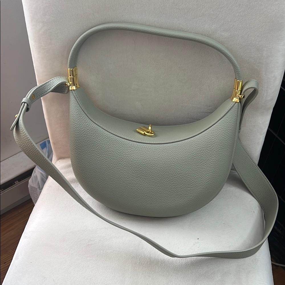 Elegant light green Leather Shoulder Bag